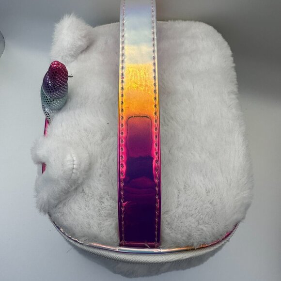 CLAIRE'S PLUSH CATICORN CAT COEMTICS MAKEUP BAG TOTE RAINBOW JEWELRY BOX - Picture 5 of 7